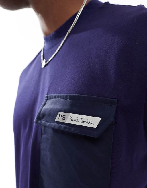 Camiseta azul marino de corte estándar con logo "PS" inclinado de PS Paul Smith, 2 de 4