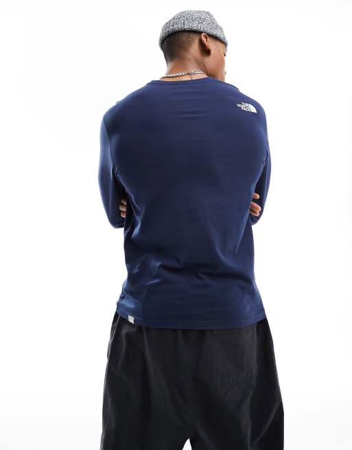 Camiseta azul marino de manga larga Simple Dome de The North Face, 3 de 4