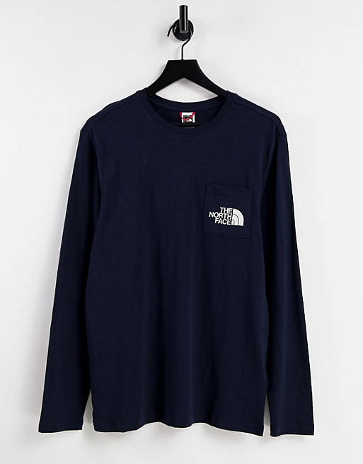 Hombre Tops | Camiseta azul marino de manga larga Tisack de The North Face - QO13727
