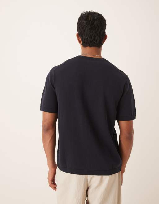 Camiseta azul marino de punto de ARKET, 4 de 4