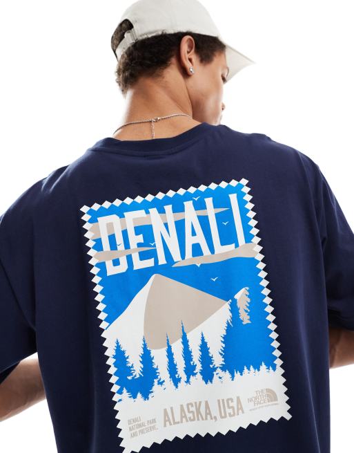Camiseta azul marino extragrande con estampado en la espalda Vintage Denali de The North Face, 3 de 4