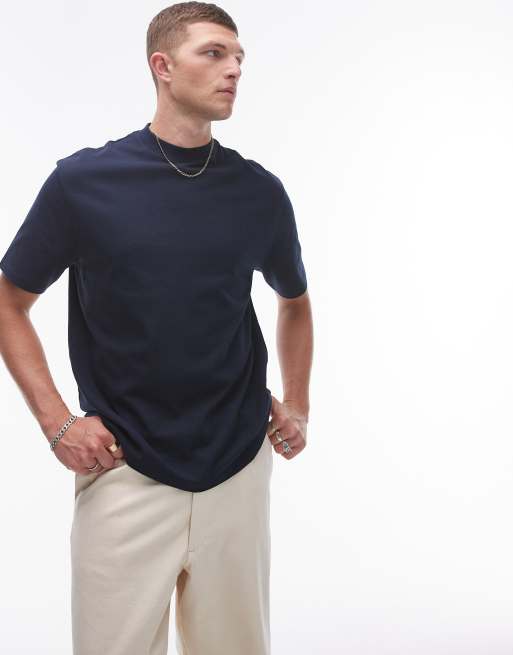 Camiseta azul marino extragrande de Topman