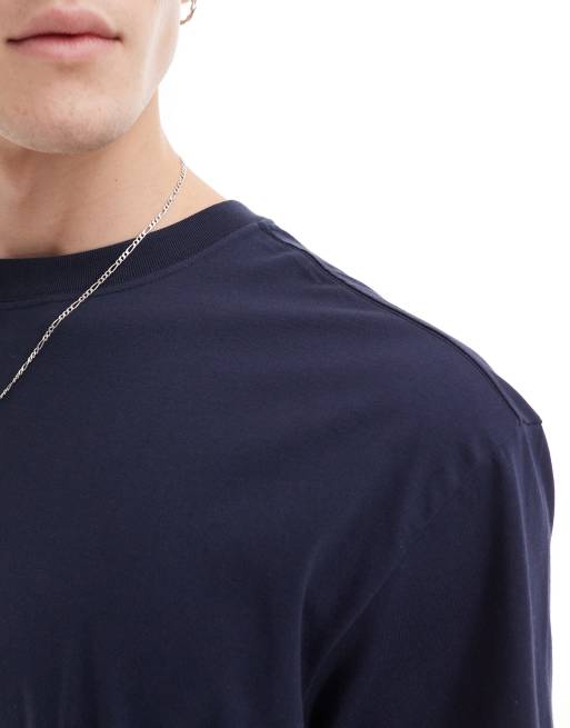Camiseta azul marino extragrande de Weekday, 2 de 4
