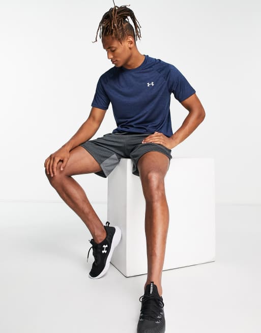 Camiseta azul marino jaspeado Training Tech 2.0 de Under Armour, 4 de 4
