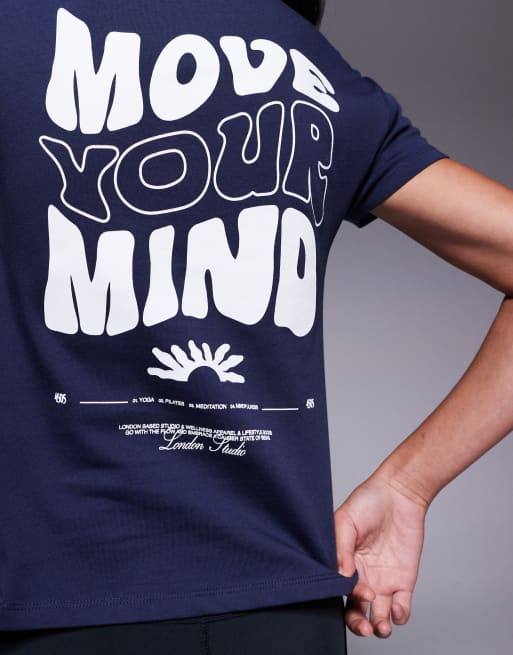 Camiseta azul marino medianoche de corte cuadrado de algodón con acabado de secado rápido Icon de 4505 , 3 de 4