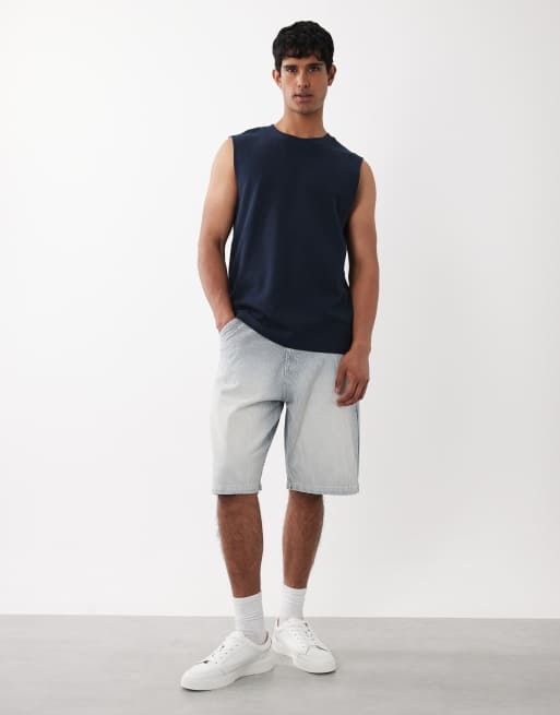 Camiseta azul marino sin mangas de tejido texturizado de Jack & Jones, 2 de 5