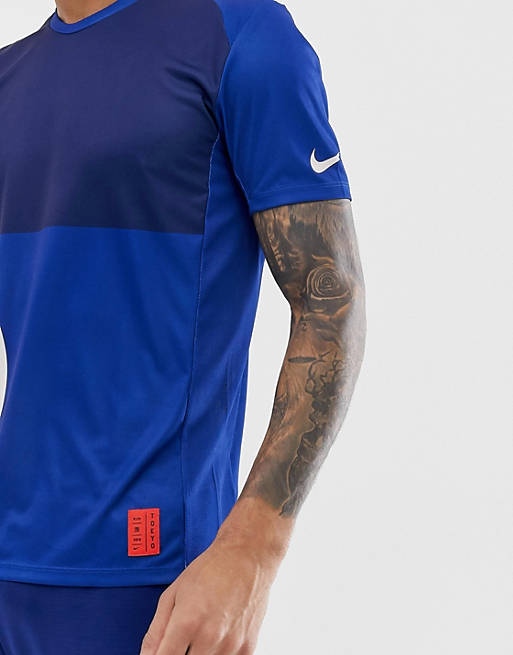 profesional colisión Una noche Camiseta azul marino Tokyo Pack Miler de Nike Running | ASOS