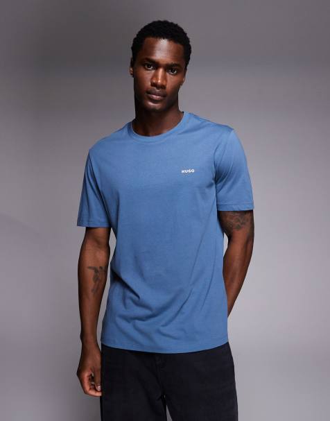 Camiseta azul medio claro con logo a tono Dero de HUGO Red - view 1