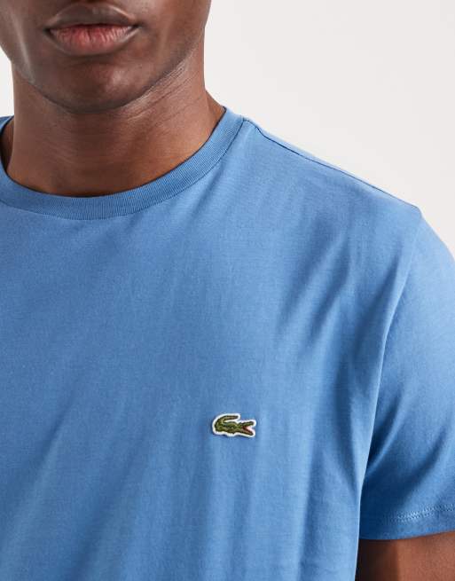 Camiseta azul medio con logo de algodón Pima de Lacoste, 3 de 5