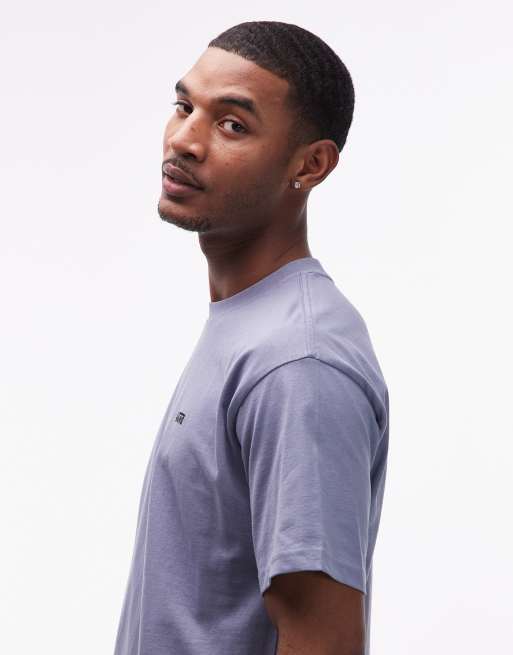 Camiseta azul medio extragrande con logo en la parte izquierda del pecho de Vans, 4 de 5