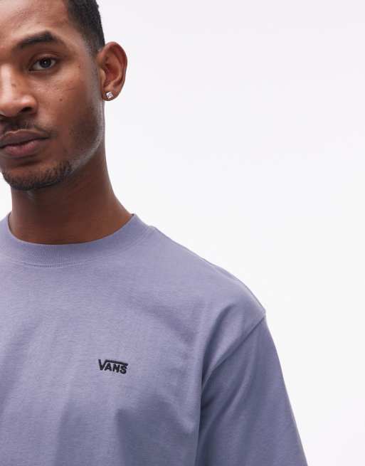 Camiseta azul medio extragrande con logo en la parte izquierda del pecho de Vans, 5 de 5