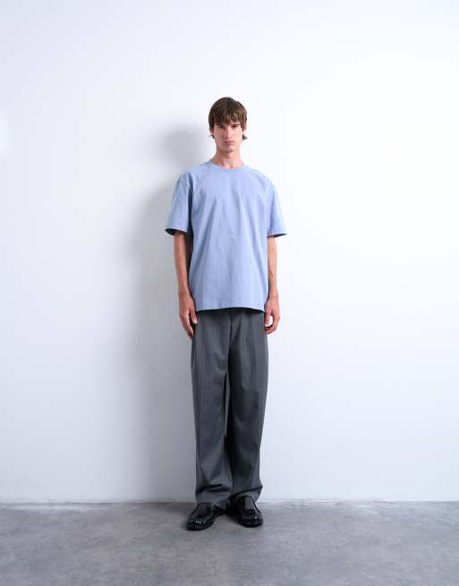 Camiseta azul medio holgada de Topman, 2 de 5