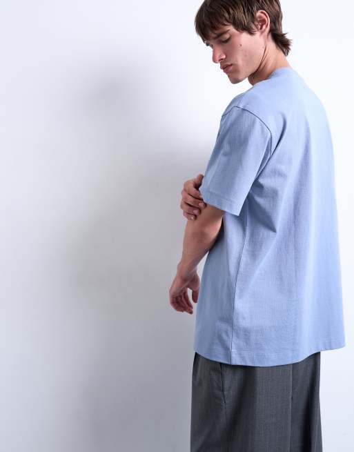 Camiseta azul medio holgada de Topman, 5 de 5