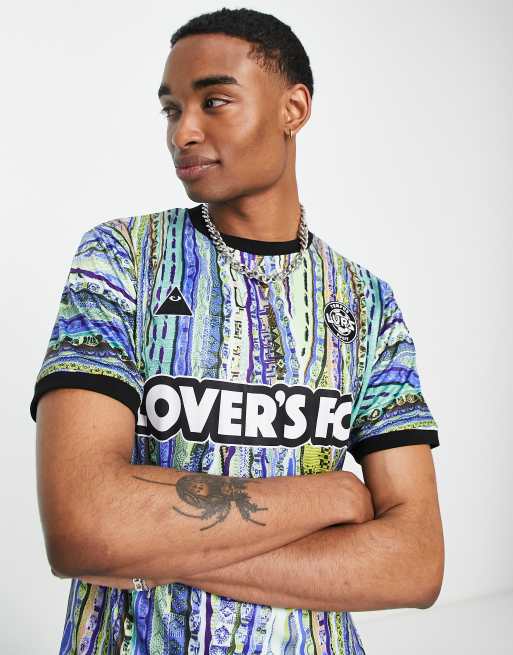 Camiseta azul multicolor de punto Lava Inverted de Lover's FC
