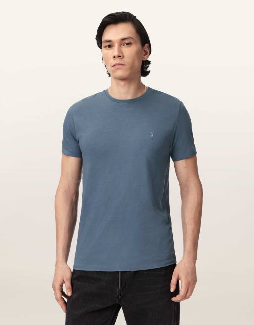 Camiseta azul ola de manga corta con cuello redondo Tonic de AllSaints, 4 de 6