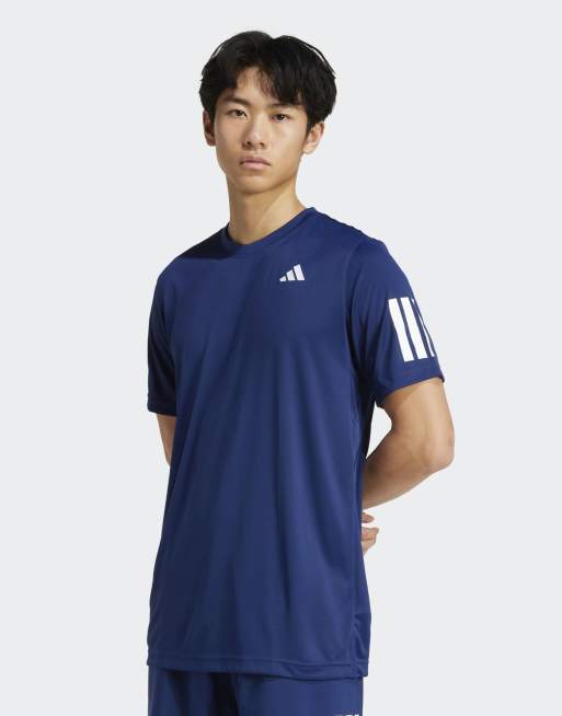 Camiseta azul oscuro con 3 rayas Club Tennis Climacool de adidas Performance