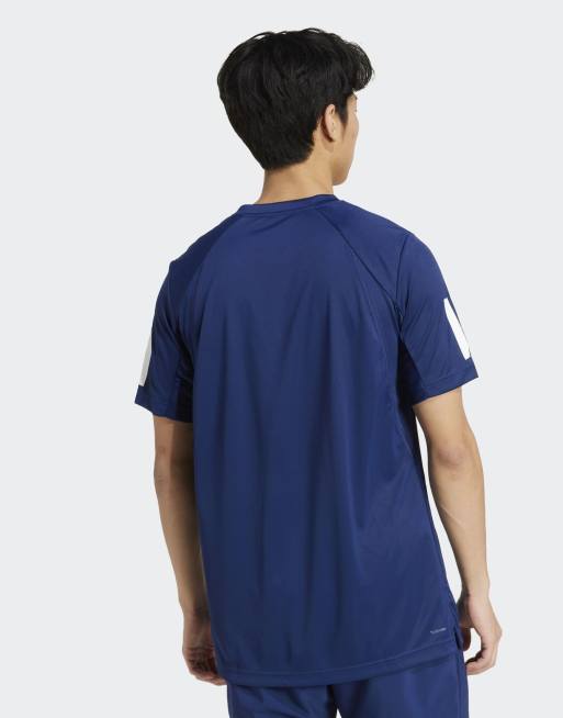 Camiseta azul oscuro con 3 rayas Club Tennis Climacool de adidas Performance, 3 de 3