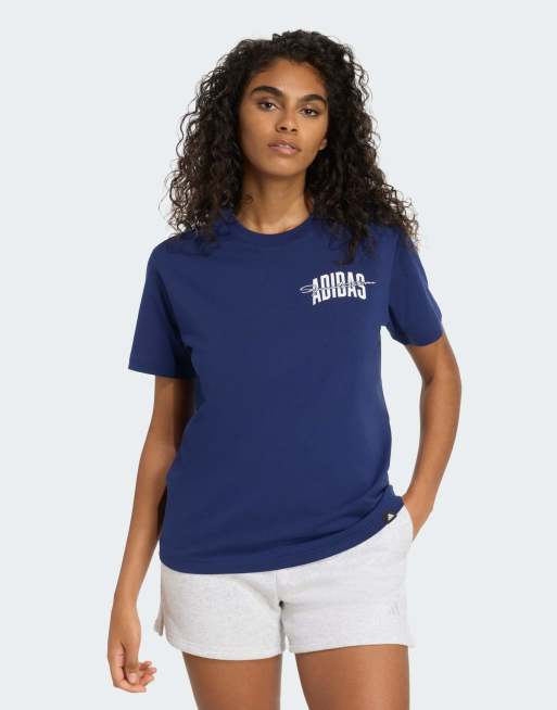 Camiseta azul oscuro con estampado gráfico Collegiate de adidas Performance