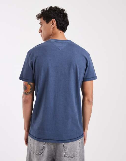 Camiseta azul oscuro con logo arqueado en el centro de Tommy Jeans, 3 de 5