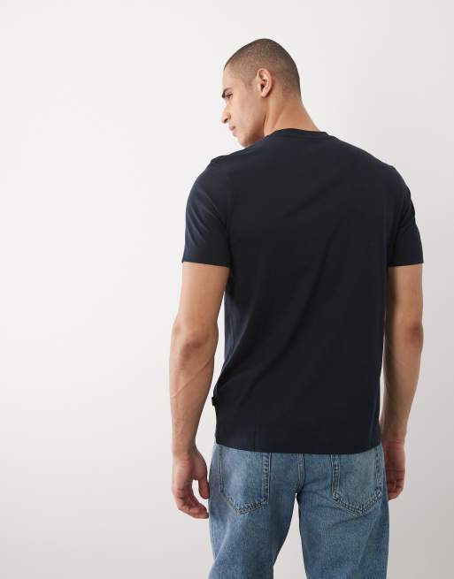 Camiseta azul oscuro holgada de manga corta con estampado gráfico de Hugo Boss, 5 de 5