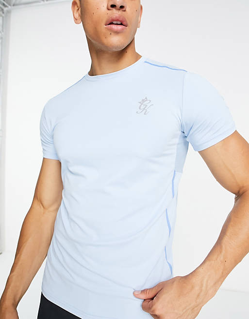 Hombre Tops | Camiseta azul pálido Flex de Gym King - WR10931