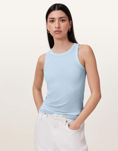 Camiseta azul pastel sin mangas Rina de AllSaints - view 1
