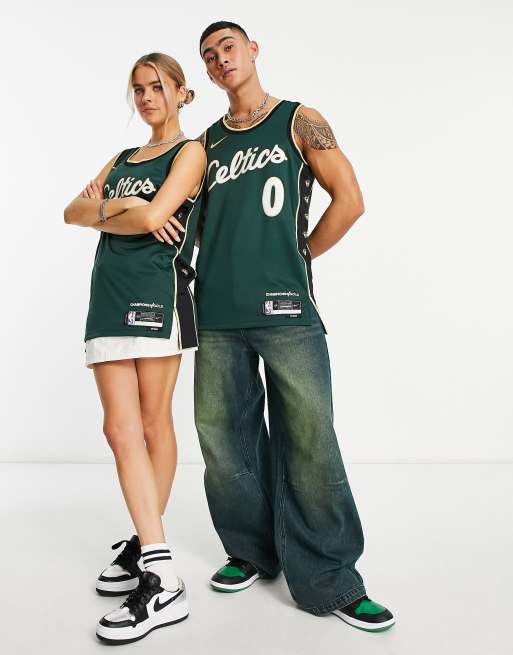 Camiseta azul sin mangas con diseño de los Boston Celtics de la