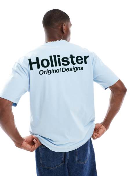 Camiseta azul tenue técnica de corte cuadrado con detalle de logo técnico en la espalda de Hollister - view 1