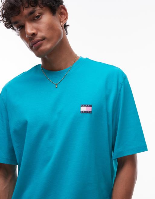 Camiseta azul turquesa extragrande con logo estampado en la espalda de Tommy Jeans , 2 de 4