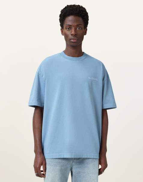 Camiseta azul villa de manga corta con cuello redondo Underground de AllSaints - view 1