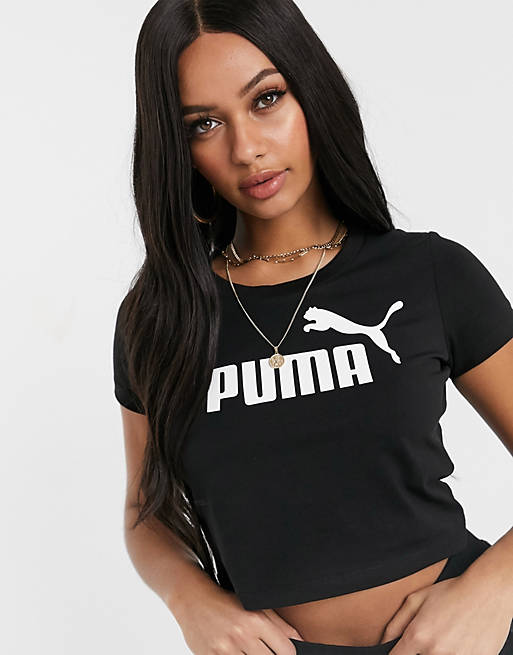 Camiseta básica ajustada en negro de Puma