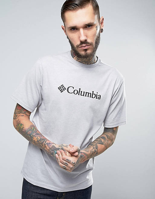 Hombre Tops | Camiseta básica con logo en gris marga de Columbia - MM29600