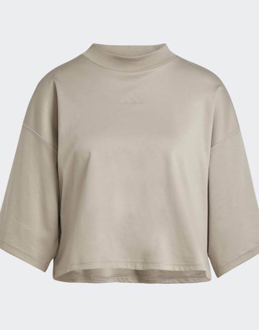 Camiseta beis arcilla de corte suelto City Escape de adidas, 3 de 4
