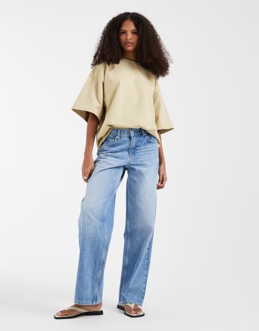 Camiseta beis caqui extragrande con sisas caídas de tejido grueso de & Other Stories, 2 de 4