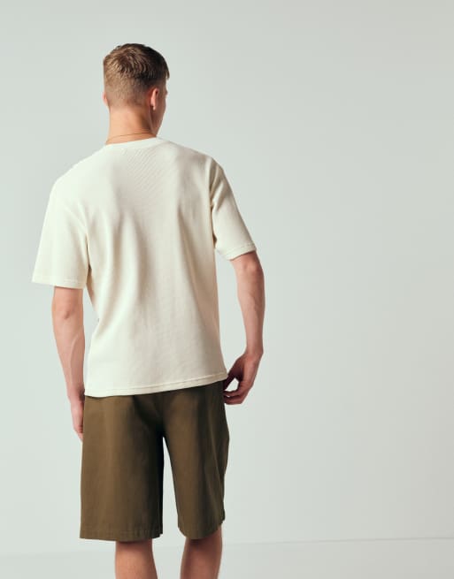 Camiseta beis claro de punto gofrado Nelson de Carhartt WIP, 3 de 7