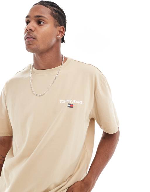 Camiseta beis clásica con estampado lineal en la espalda de Tommy Jeans, 2 de 4
