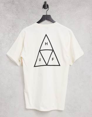 Camiseta beis con diseño de triángulo triple de HUF Essentials