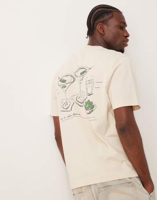 Camiseta beis con estampado en la espalda Luxe Holiday de Abercrombie & Fitch