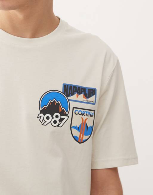 Camiseta beis con estampado en la espalda Montepiana de Napapijri, 5 de 5