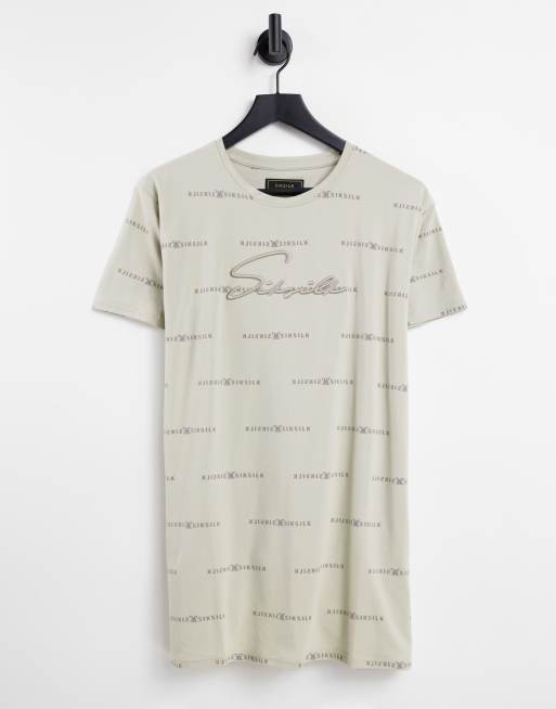 Camiseta beis con estampado reflectante de SikSilk ASOS