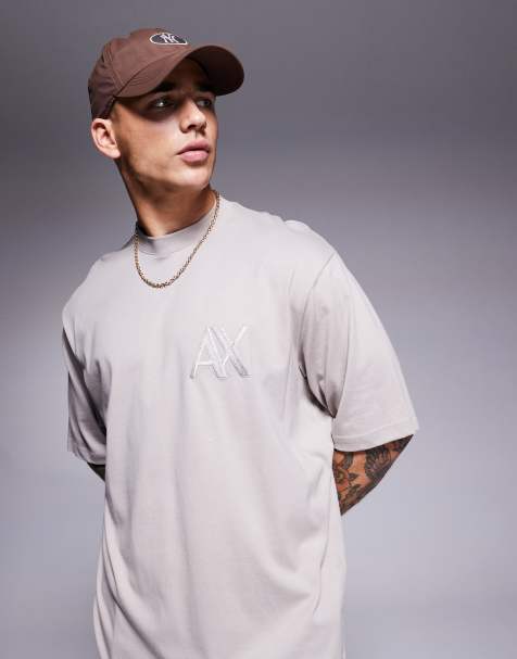 Camiseta beis con logo a tono de Armani Exchange - view 1