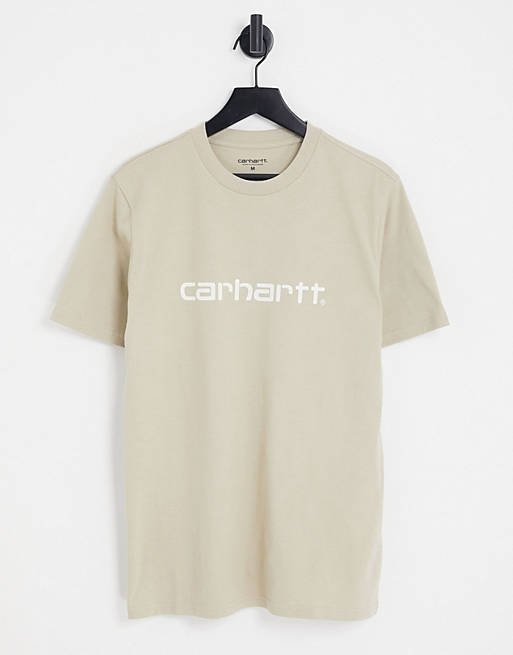Hombre Other | Camiseta beis con logo de texto de Carhartt WIP - QE17245