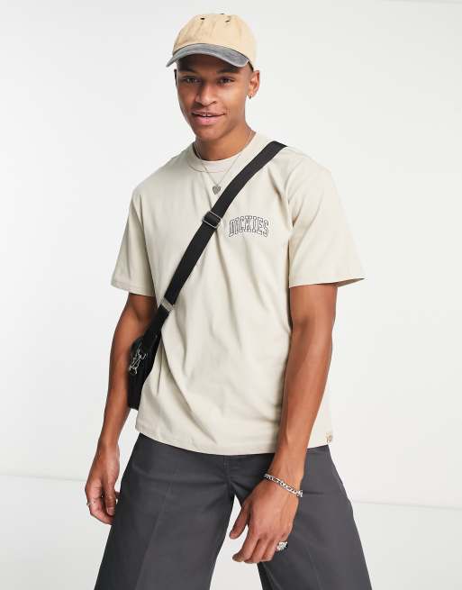 Camiseta beis con logo en la parte izquierda del pecho Aitkin de Dickies