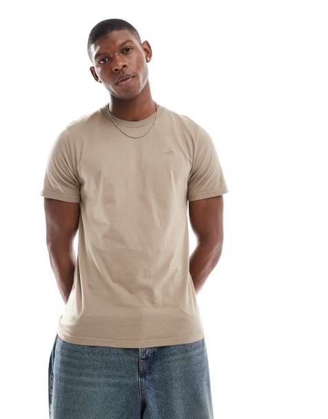 Camiseta beis con logo Icon de Hollister - view 1