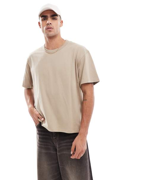 Camiseta beis de corte cuadrado de Jack & Jones - view 1