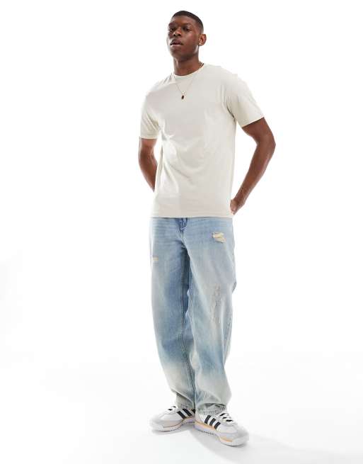Camiseta beis de corte slim de ONLY & SONS, 2 de 4