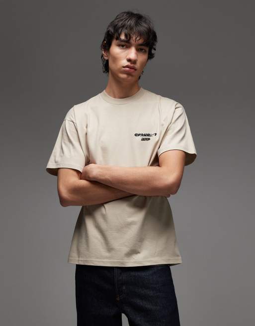 Camiseta beis de corte suelto con estampado en la espalda Wiptopia de Carhartt WIP, 3 de 5