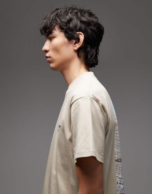 Camiseta beis de corte suelto con estampado en la espalda Wiptopia de Carhartt WIP, 4 de 5