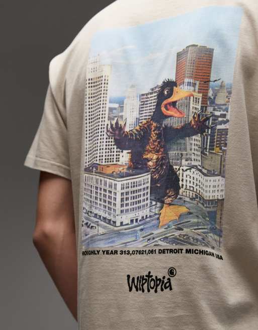 Camiseta beis de corte suelto con estampado en la espalda Wiptopia de Carhartt WIP, 5 de 5