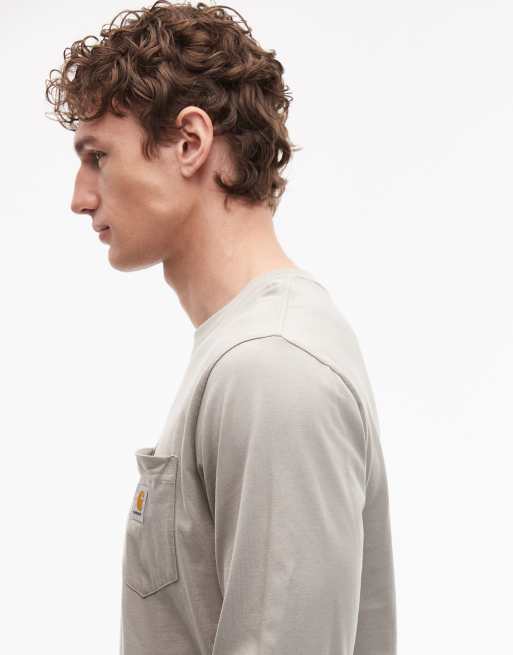 Camiseta beis de manga larga con bolsillo de Carhartt WIP, 4 de 5
